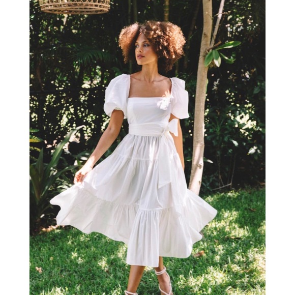 Cara Cara Dresses & Skirts - Cara Cara Sydney Belted White Midi Dress